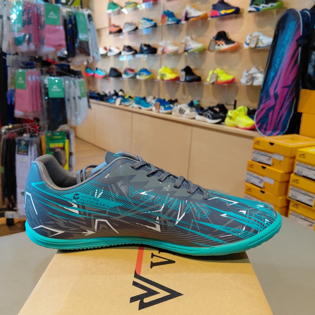 SEPATU VEGETO QUANTUM SPEED ID DARK GREY / TOSCA - Gambar 2