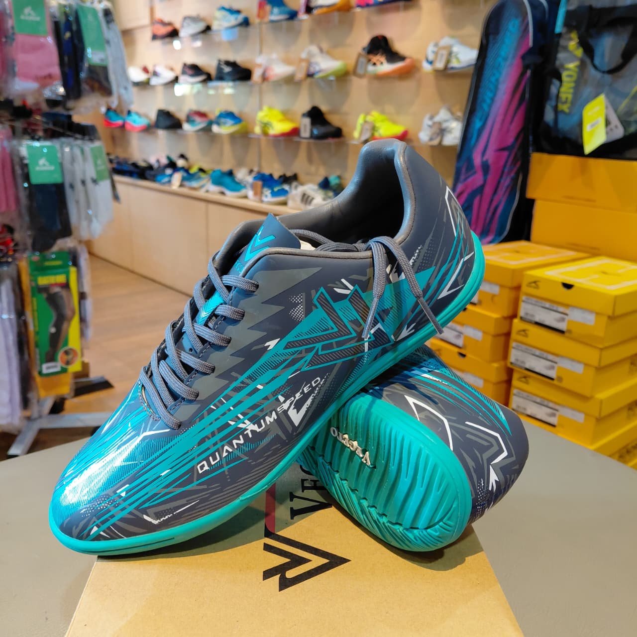 SEPATU VEGETO QUANTUM SPEED ID DARK GREY / TOSCA - Gambar 3
