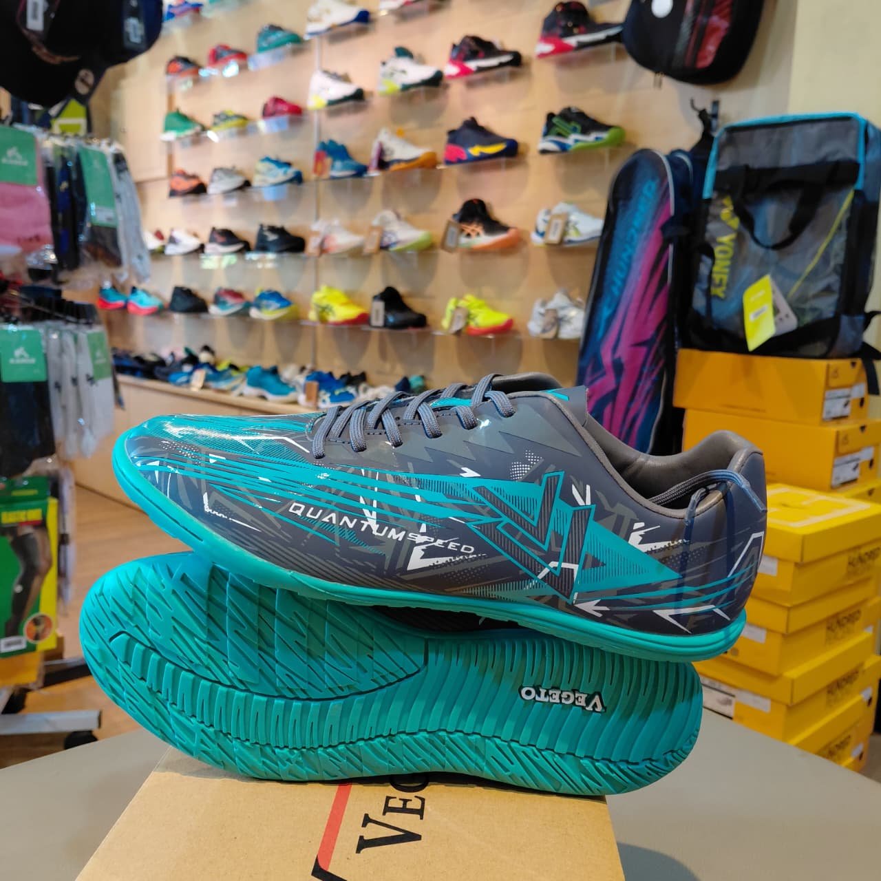 SEPATU VEGETO QUANTUM SPEED ID DARK GREY / TOSCA - Gambar 4